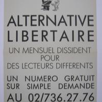Affiche pour Alternative Libertaire Une mensuel dissident pour des lecteurs différents (Bruxelles)